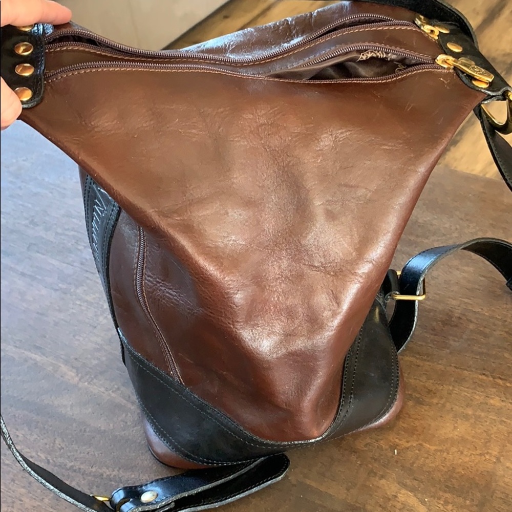 valentina leather purse backpack brown and black - Picture 8 of 14